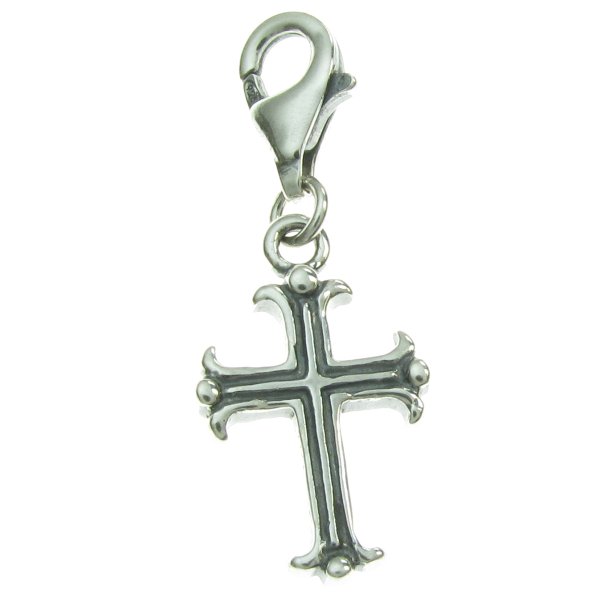 STERLING SILVER Holy Cross Dangle CHARM Pendant for European Style Clip on Charm