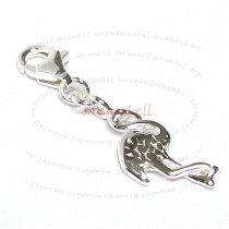 STERLING SILVER Crane Bird Dangle CHARM Pendant for European Style Clip on Charm