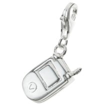 STERLING SILVER Mobile Cellular Phone Dangle CHARM Pendant for European Style Clip on Charm