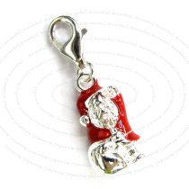 STERLING SILVER Christmas Santa Claus Dangle CHARM Pendant for European Style Clip on Charm