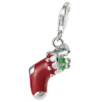 STERLING SILVER Christmas Gift Sock Dangle CHARM Pendant for European Style Clip on Charm