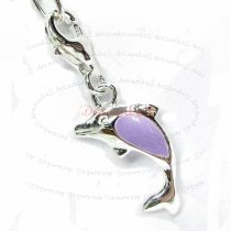 STERLING SILVER Jumping Dolphin Enamel Dangle CHARM Pendant for European Style Clip on Charm