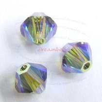 12 Swarovski Elements Xilion Crystal 5328 Black Diamond AB 2x 6mm