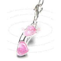 STERLING SILVER Love Heart Glasses Enamel Dangle CHARM Pendant for European Style Clip on Charm