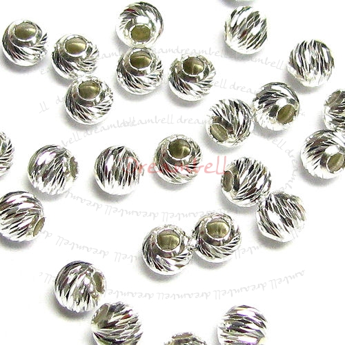 10 Sterling Silver ROUND Moon Multi Cut CORRUGATED Bead Spacer 3mm