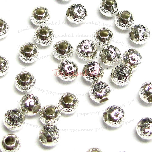 20 Sterling Silver ROUND Pyramid Cut CORRUGATED Bead Spacer 2mm