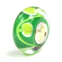 Sterling Silver Green Murano Apple Glass Bead for European Charm Bracelets