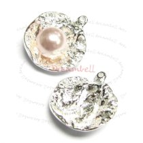 Sterling Silver Pearl Oyster pin Pendant Connector Bead 19.5mm