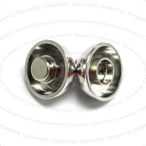 Rhodium Silver Plated 1 strand Round Ball Magnetic Clasp 8mm