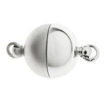 Rhodium Silver Plated 1 strand Stardust Round Ball Magnetic Clasp 12mm