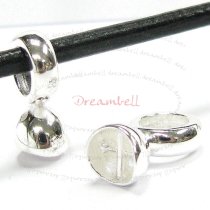 1x Sterling Silver Stringing Cup Cap Pendant Bail Connector