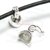 1x Sterling Silver Stringing Cup Cap Pendant Bail Clasp Connector