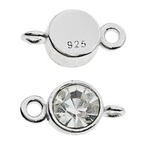 2x 925 Sterling Silver Crystal Link Connector Bead 10.5mm