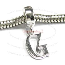 1x Sterling Silver Letter Initial G Dangle Bead for European Charm Bracelets