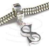 1x Sterling Silver Letter Initial S Dangle Bead for European Charm Bracelets