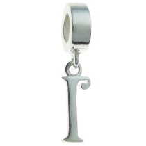 1x Sterling Silver Letter Initial I Dangle Bead for European Charm Bracelets