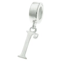 1x Sterling Silver Letter Initial I Dangle Bead for European Charm Bracelets