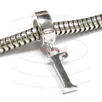 1x Sterling Silver Letter Initial I Dangle Bead for European Charm Bracelets
