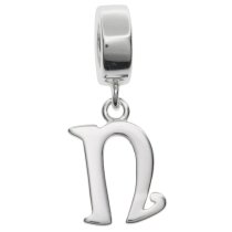 1x Sterling Silver Letter Initial N Dangle Bead for European Charm Bracelets