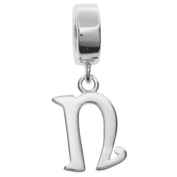1x Sterling Silver Letter Initial N Dangle Bead for European Charm Bracelets