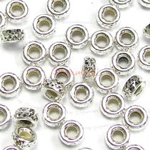 10x Sterling Silver Pyramid Cut Rondelle Bead Spacer 3mm