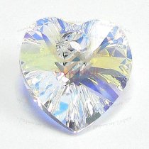 4x Swarovski Xilion Crystal Heart Charm pendant Clear AB 10mm 6228
