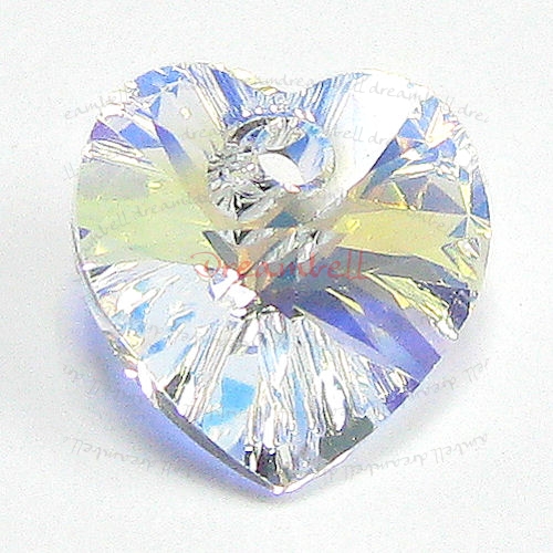 4x Swarovski Xilion Crystal Heart Charm pendant Clear AB 10mm 6228