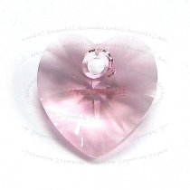 4x Swarovski Crystal 6228 Xilion Heart Charm light pink Rose 10mm
