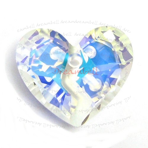 Swarovski 6263 Crystal Forever 1 Heart Charm pendant Clear AB 36mm
