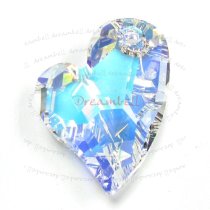 Swarovski 6261 Crystal Devoted 2 U Heart Charm pendant Clear AB 27mm