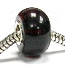 Sterling Silver Cherry Amber Round Bead for European Charm Bracelets