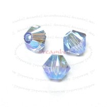 24 Swarovski Elements Xilion Crystal 5328 Light Sapphire AB 2x 4mm