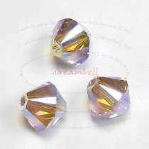 12 Swarovski Elements Xilion Crystal 5328 Light Amethyst AB 2x 6mm