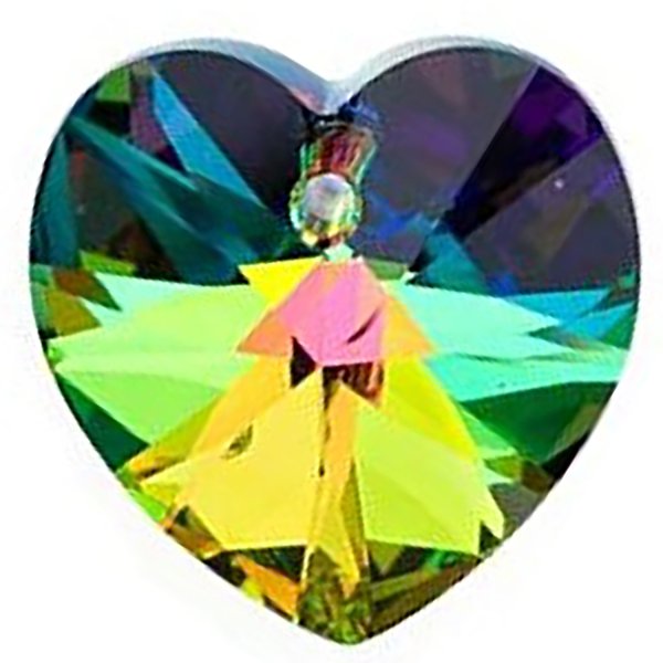 4x 6228 Swarovski Xilion Crystal Heart Charm pendant VITRAIL MEDIUM 10mm