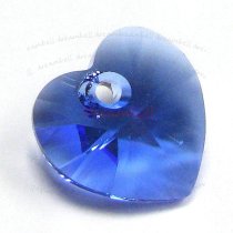 4x Swarovski Xilion Crystal 6228 Heart Charm SAPPHIRE 10mm