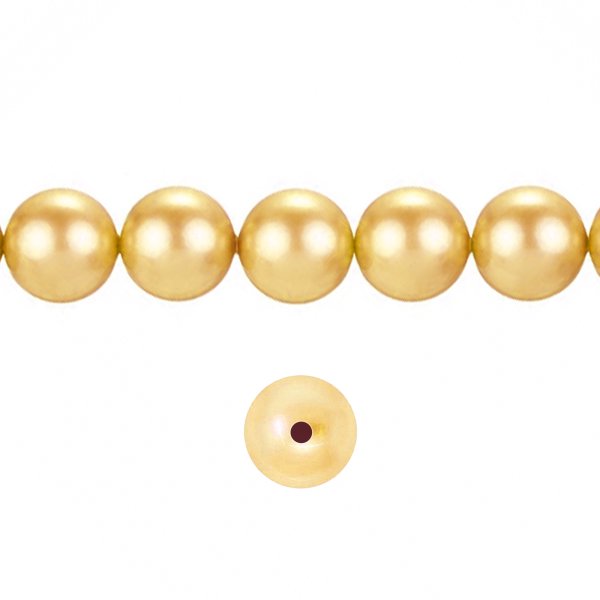 50x Swarovski Elements Crystal Pearls 5810 Round Gold 6mm