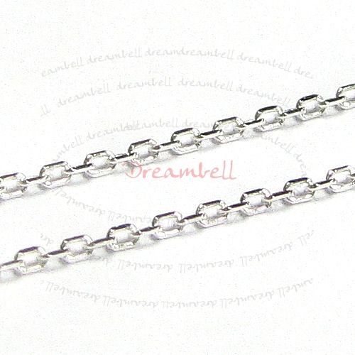 12" Sterling silver Italian bead 030 DC Cable Chain