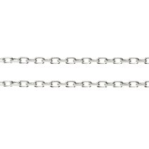 12" Sterling silver Italian bead 030 DC Cable Chain