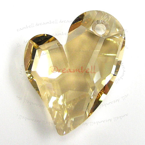 Swarovski 6261 Crystal Devoted 2 U Heart Charm pendant Golden Shadow 27mm