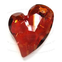 Swarovski 6261 Crystal Devoted 2 U Heart Charm pendant Red Magma 27mm