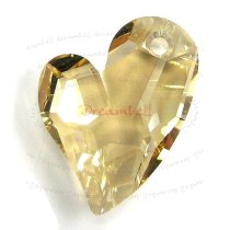 Swarovski 6261 Crystal Devoted 2 U Heart Charm pendant Golden Shadow 17mm
