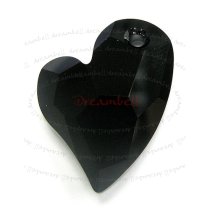 Swarovski 6261 Crystal Devoted 2 U Heart Charm pendant Jet 17mm