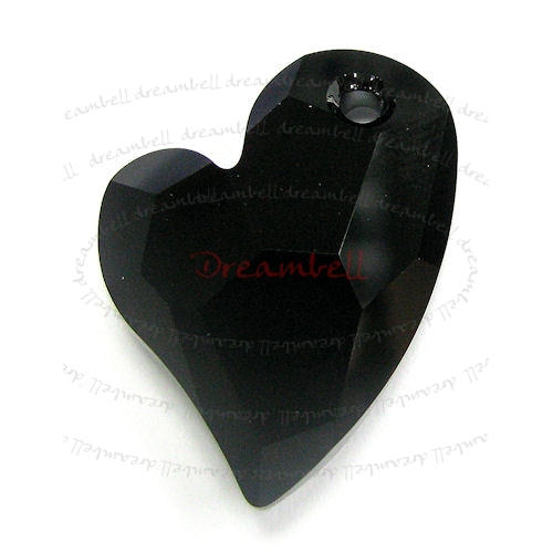 Swarovski 6261 Crystal Devoted 2 U Heart Charm pendant Jet 17mm