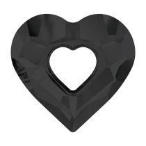 Swarovski 6262 Crystal Miss U Heart Charm pendant Jet Black 17mm