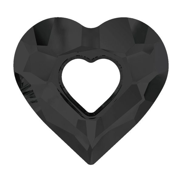 Swarovski 6262 Crystal Miss U Heart Charm pendant Jet Black 17mm