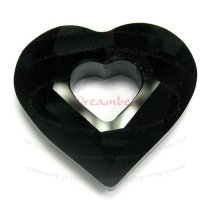 Swarovski 6262 Crystal Miss U Heart Charm pendant Jet 26mm