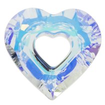 Swarovski 6262 Crystal Miss U Heart Charm pendant Clear AB 17mm