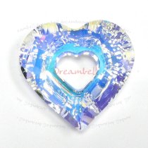 Swarovski 6262 Crystal Miss U Heart Charm pendant Clear AB 17mm