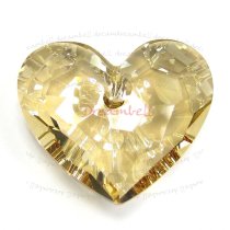 Swarovski 6264 Crystal Truly in Love Heart Charm pendant Golden Shadow 28mm