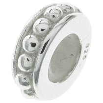 Sterling Silver STOPPER WITH RUBBER Stopper DOTS Round Bead for European Charm Bracelets